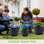 Nooulap 12 inch Plant Pots Outdoor Indoor, 4 Pack, Black - Image 5