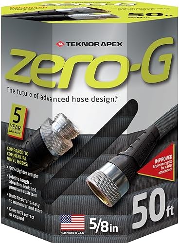zero-G 5/8" x 50ft Garden Hose, Lightweight Kink-Free Water Hose 4001-50 by TeknorApex