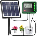 Lewisia Solar Automatic Drip Irrigation Kit with Timer and Water Sensor for 15 Potted Plants Self Watering System DIY Plant Waterer Auto-Irrigation Set for Garden Raised Beds Patio Greenhouse by Lewisia