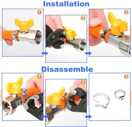 260 PCS 12 Sizes Single Ear Hose Clamps, 5.3-33.1mm 304 Stainless Steel Crimp Hose Clamp Assortment Kit with Ear Clamp Pincer, Cinch Rings Crimp Pinch Tools for Securing Pipe Hoses Automotive Use - Image 6