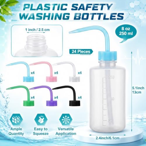 Dandat 24 Pcs 8 oz Squeeze Bottles, Clear Lash Dispensers with Scales - Image 2