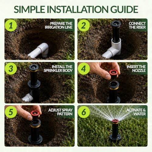 4" Pop-Up Irrigation Sprinkler for Lawn, Yard & Garden 360° - Image 4