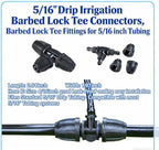 100Pcs 5/16 Inch Irrigation Tubing Fittings Kit (10Pcs×10Types), Locked Barbed Connectors for 5/16" ID-0.43" OD Drip Tubing, Include Couplings/Tees/Elbows/End Plugs/Four-Way - Image 6