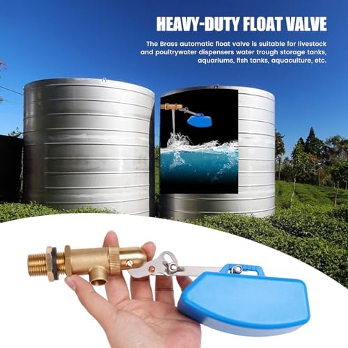 1/2 Inch Brass Float Valve for Water Tank with Hose Auto Shut Off Pool Fill Valve Automatic Fill Float Ball Valve for Stock Fountains Livestock Waterer Troughs (1/2 Inch Float Valve, 2) - Image 3