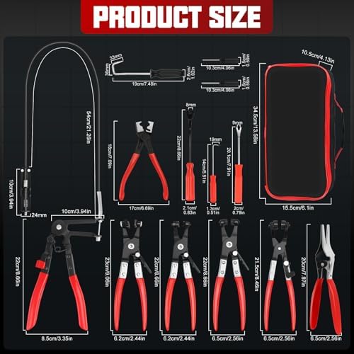 13 PCS Hose Clamp Pliers Set for Coolant Radiator Heater/Water Hose - Image 3