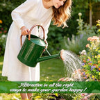 2 Gallon Meltal Garden Watering Can Removable Spout, Galvanized Steel Large Water Can with Embossed Design for Outdoor Indoor Plants (Green, 2 Gallon) - Image 4