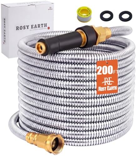 Rosy Earth 200 FT Garden Hose Expandable, 304 Stainless Steel Water Hose by RosyEarth