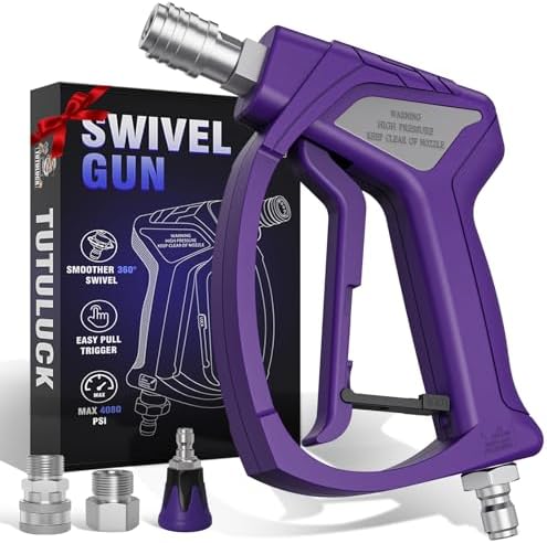 Short Pressure Washer Gun with 3/8" Swivel, 4080PSI by TUTULUCK