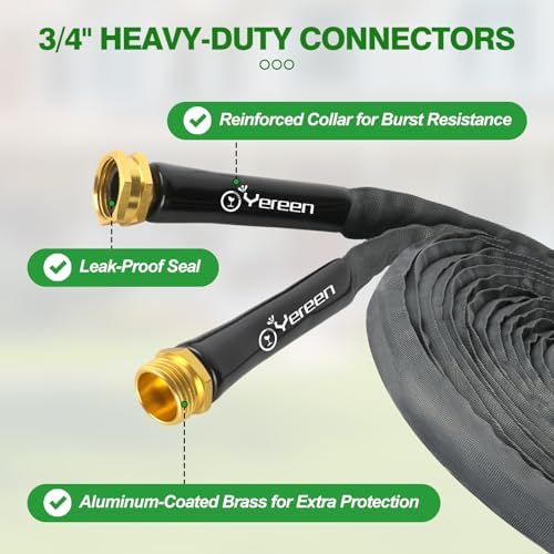 75FT Non-Expanding Garden Hose, Lightweight Flexible Flat Hose, Kink-Free, Burst-Resistant, High-Pressure Water Hose for Outdoor, RV, Lawns, Cleaning - Image 6