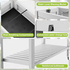 Elevated Raised Garden Bed with Wheels,Outdoor Large Resin Patio Planter Box Stand Divisible with Drain Plug,Water Monitor for Plants Vegetables Flowers Fruits(Ashen) - Image 6