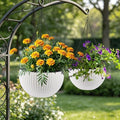 13.4 inch Self-Watering Hanging Planters, 13.4 Inch Rattan Style, White, 2 by Noeko