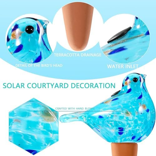Glass Plant Watering Globes, Self-Watering Ball, Self Watering Planter Insert, Bird Shaped Glass Drip Irrigation Device for Flower Pot,Home Garden Irrigation Decor - Image 5