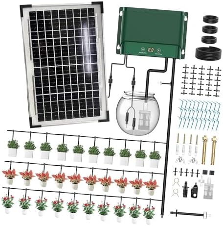 Sun Powered Automatic Drip Watering with 50 Emitters for Garden Bushes and Outdoor Cultivation Solar Automatic Plant Watering - Image 6