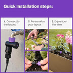Blooming Micro Drip Irrigation Kit 65 ft – 15-Plant System for Container Gardens & Pots, Adjustable Drippers and Pressure Regulator Included, Easy Tool-Free Setup, UV-Resistant - Image 6