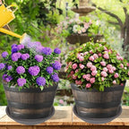 5 Pack of 14 inch Plant Saucer, Large Plant Tray, Heavy Sturdy Plant Drainage Tray for Indoors, Bird Bath Bowls, Sturdy Plastic Pot Tray for Planter (Brown) - Image 4