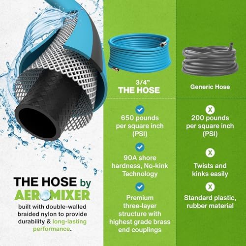 Aeromixer THE HOSE 3/4 Inch Garden Hose 150 Ft Heavy Duty Water Hoses - Image 4