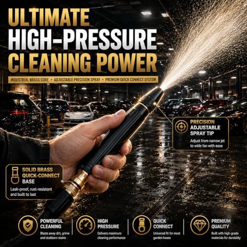 2026 Upgraded High Pressure Power Washer Nozzle with Connector Set, Adjustable Garden Hose Sprayer for Car Washing, Patio Cleaning, Watering, Durable Metal Hose Attachment for Outdoor Cleaning(2 PCS) - Image 3
