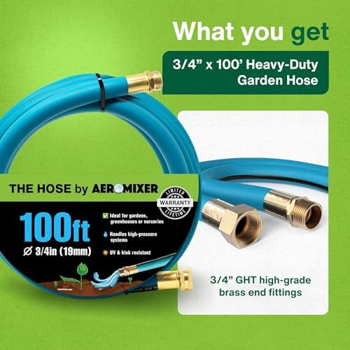 Aeromixer THE HOSE 3/4 Inch Garden Hose 100 Ft Heavy Duty Water Hoses - Image 5