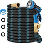 50 ft Garden Hose - 2026 New Upgraded Flexible Water Hose - Ultra Lightweight Kink-free Car Washing Pipe with 10 Function Sprayer and 3/4" Solid Brass Fittings - Durable,Leak proof Garden Hoses by Unknown