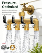 4-Way Garden Hose Splitter, Heavy-Duty Brass, 3/4" GHT, Black - Image 5