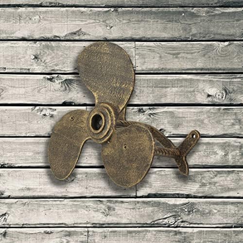 Zeckos Garden Hose Holder Boat Propeller 10.5 Inch Cast Iron Bronze - Image 4