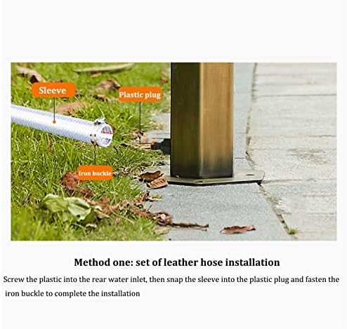 Outdoor Stainless Steel Square Water Column, Hose Stand with Faucet, Free Standing Column for Home Insulation and Antifreeze, Used Irrigation Watering Long double tap - Image 3