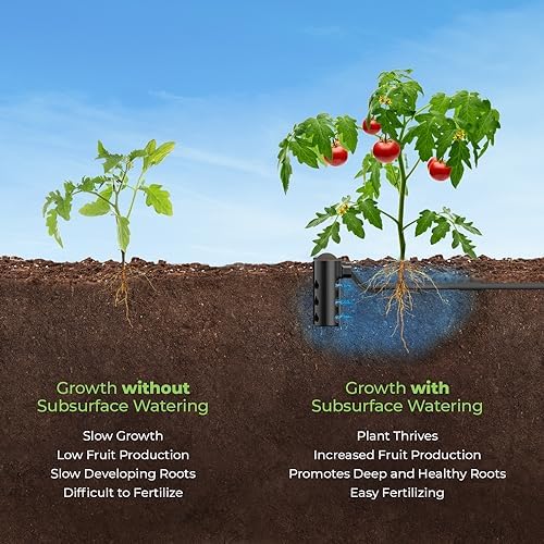 Root Quencher Jr (2 Pk) - Deep Underground Dripper, Tree & Plant Root Watering Drip Irrigation & Fertilizer Stake (1/2" Female NPT Compatible with All Connectors, Water Hose, Drip & PVC) - Image 6