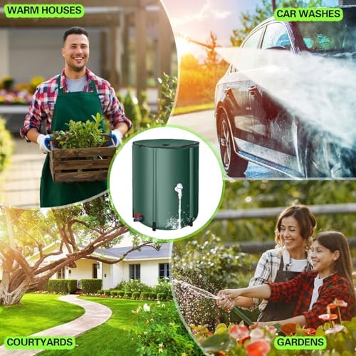 Foldable Water Storage Barrel Rainwater Collection Barrel with Spigot for Garden Water Catcher, Camping Emergency Water Storage Bladder(100L) - Image 4