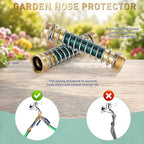 Dalmbox Garden Hose Splitter 2 Way With Long Handle, Garden Hose Adapter with 2 Pcs Garden Hose Coiled Spring Protectors and 6 Rubber Washers - Image 3