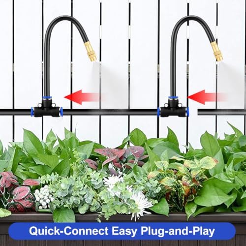 Drip Irrigation System 200FT 1/4" with 32PCS 360° Adjustable Brass Nozzles - Image 5