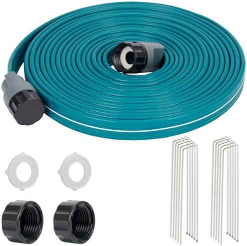 LINEX Sprinkler Soaker Hose 25 ft for Garden Lawn Watering Hose with Hose Stakes by LINEX