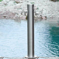 Stainless Steel Garden Water Column with Faucet, Floor-Mounted Outdoor Fountain Hydrant Hose Stand for Lawns, Cleaning & Washing - Silver 4.86 * 20.5cm / 33.8 * 8.1in by Unknown