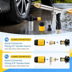 High-Pressure Hose Nozzle Gun for Car & Garden,Upgrade Garden Hose Pressure Washer,3 Adjustable Spray Modes,Heavy Duty Metal Spray Gun With Full Brass Nozzle,Suitable for Lawn,Plants - Image 7
