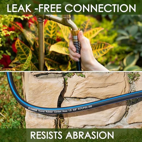5/8 IN. × 90FT. Heavy Duty Hybrid Rubber Garden Hose, High Flow 5/8" I.D. No Memory Durable Lightweight Water Hose for Watering, Irrigation, Water Transfer Pump - Image 6