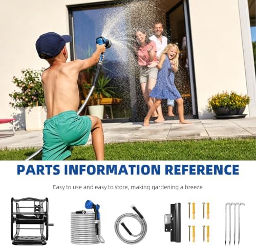 Heavy Duty Metal Garden Hose Reel with 100 Ft 3/4-Inch Water Pipe - Image 7
