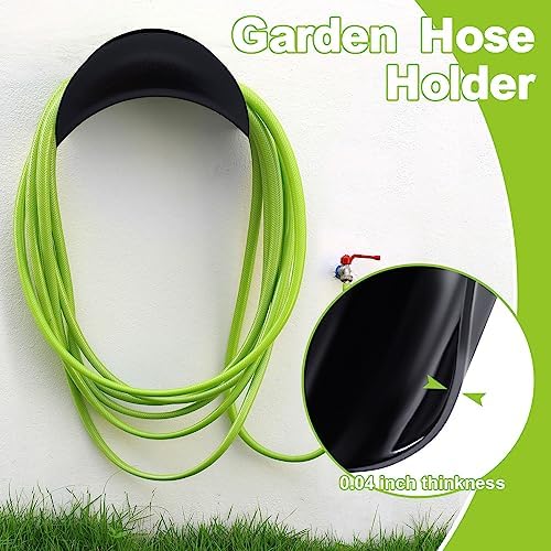 Thyle 6 Pcs Heavy Duty Wall Mount Garden Hose Holder, Metal Water Hose Rack with Screws Black Rustproof Storage Organizer for Outside Yard Lawn Garage - Image 3