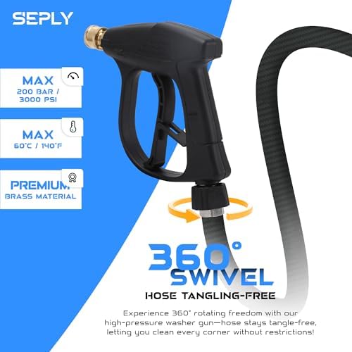 Sewer Jetter Kit for Pressure Washer 100 FT, Drain Cleaner Hose with Power Washer Gun, 1/4 Inch NPT Corner, Rotating and Button Nose Sewer Jetting Nozzle,Waterproof Tape, Pearl Corsage Pin, Spanner - Image 4