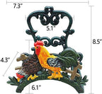 Sungmor Heavy Duty Cast Iron Garden Hose Holder | Wall Mounted Water Hose Hanger | Decorative Indoor Outdoor Hose Rack Reel | 50FT 75FT 100FT Water Hose Bulter Storage | Lovely Cock Metal Hose Stand - Image 5