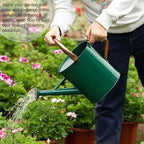 Gardenised 1 Gallon Galvanized Metal Watering Can with Removable Long Spout & Sprinkler Head for Indoor & Outdoor Use Ideal for Garden Flowers Potted Plants Houseplants Modern Home Accessories, Green - Image 2