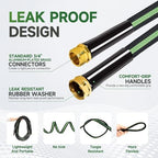 Garden Hose 100 ft Flexible Water Hoses Non-Expanding Lightweight Portable No Kink High Pressure Flat Fabric 3/4” fittings Leak-proof Durable Pipe for Outdoor Outside Yard Lawn Patio Watering Car Wash - Image 3