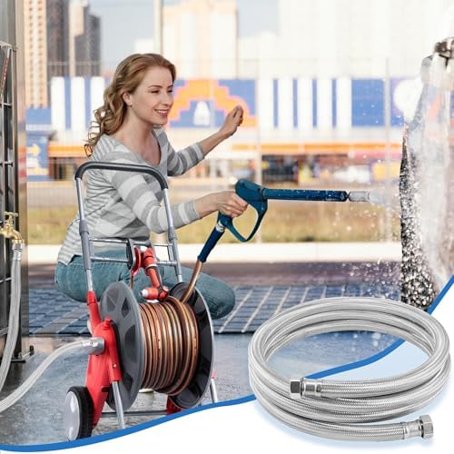 10ft x 5/8" ID Garden Leader Hose,Stainless Steel Braided Layer Water Hose - Image 6