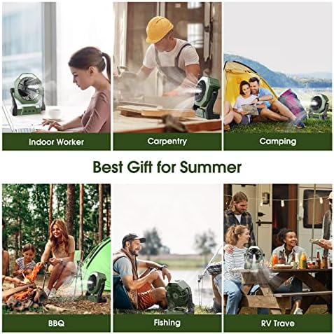 Ausic Portable Misting Fan for Outdoor Cooling, [16-65Hrs] Battery Powered Mist Fans with Water Misters & LED Lantern, 8-Inch, 250mL Tank, for Patios, Home, Outside, Camping, Outdoor&Indoor Use - Image 7
