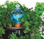 Plant Nanny Spiral Fluted Watering Globe & Stake Set (24 oz, Aqua) - Image 2