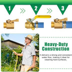 Therwen 6 Pack 3/4 Inch Brass Garden Hose Shut off Valve Water Connector - Image 4