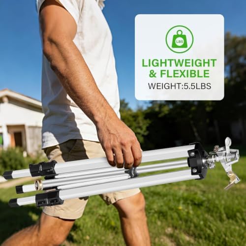 2 Pack 50 Inch Adjustable Tripod Impact Sprinkler, Heavy Duty Brass Nozzle Sprinkler, 360° Rotating Extendable Height Irrigation System for Large Yard Lawn Garden Watering - Image 7