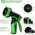 75 ft Expandable Garden Hose - Flexible Water Hose with 10 Spray Nozzle - Car Wash Hose with 3/4" Solid Brass Connector - Flexible Expanding Hose with 10 Pattern Spray Nozzle - Image 2