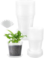 24 pcs 6/5 inch Clear Nursery pots for Plants Saucers,5/6 inch Clear Heavy pots with Side Vents for Reporting Orchids,Aroid,Monstera, Indoor & Outdoor use by TineDew