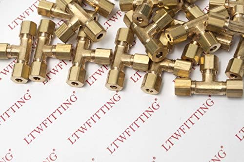 3/16-Inch OD Compression Tee,Brass Compression Fitting(200pcs) - Image 2