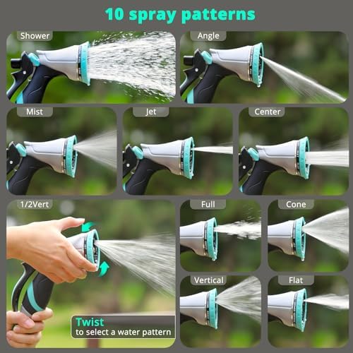 QUOBAS Metal Garden Hose Nozzle, Heavy Duty Water Hose Sprayer, Leak Proof - Image 4
