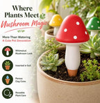 16 Packs Terracotta Watering Spikes Mushroom,Plant Self-Watering Devices - Image 2